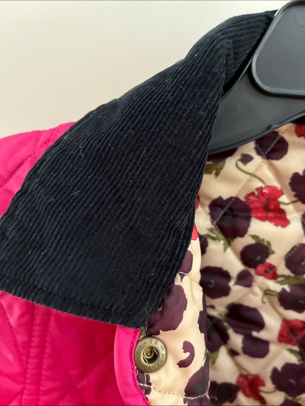 Girls Barbour Pink Quilted Jacket with Floral Lining XXL EUC - Picture 7 of 8